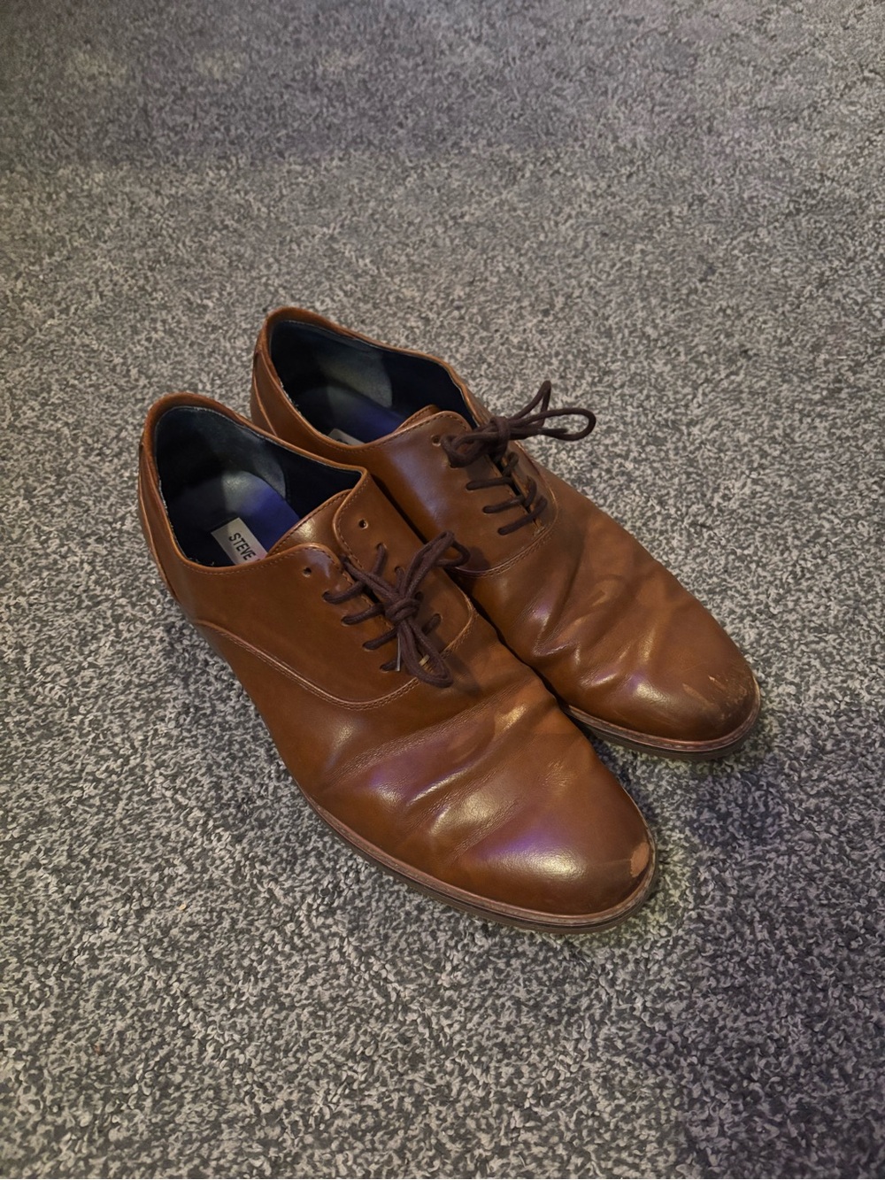 Men's Brown Leather Lace-Up Dress Shoes Steve Madden - Used